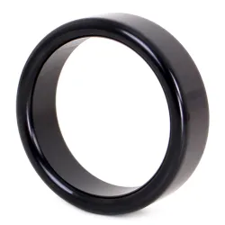 Kiotos Cockring en aluminium Circle 15mm Noir